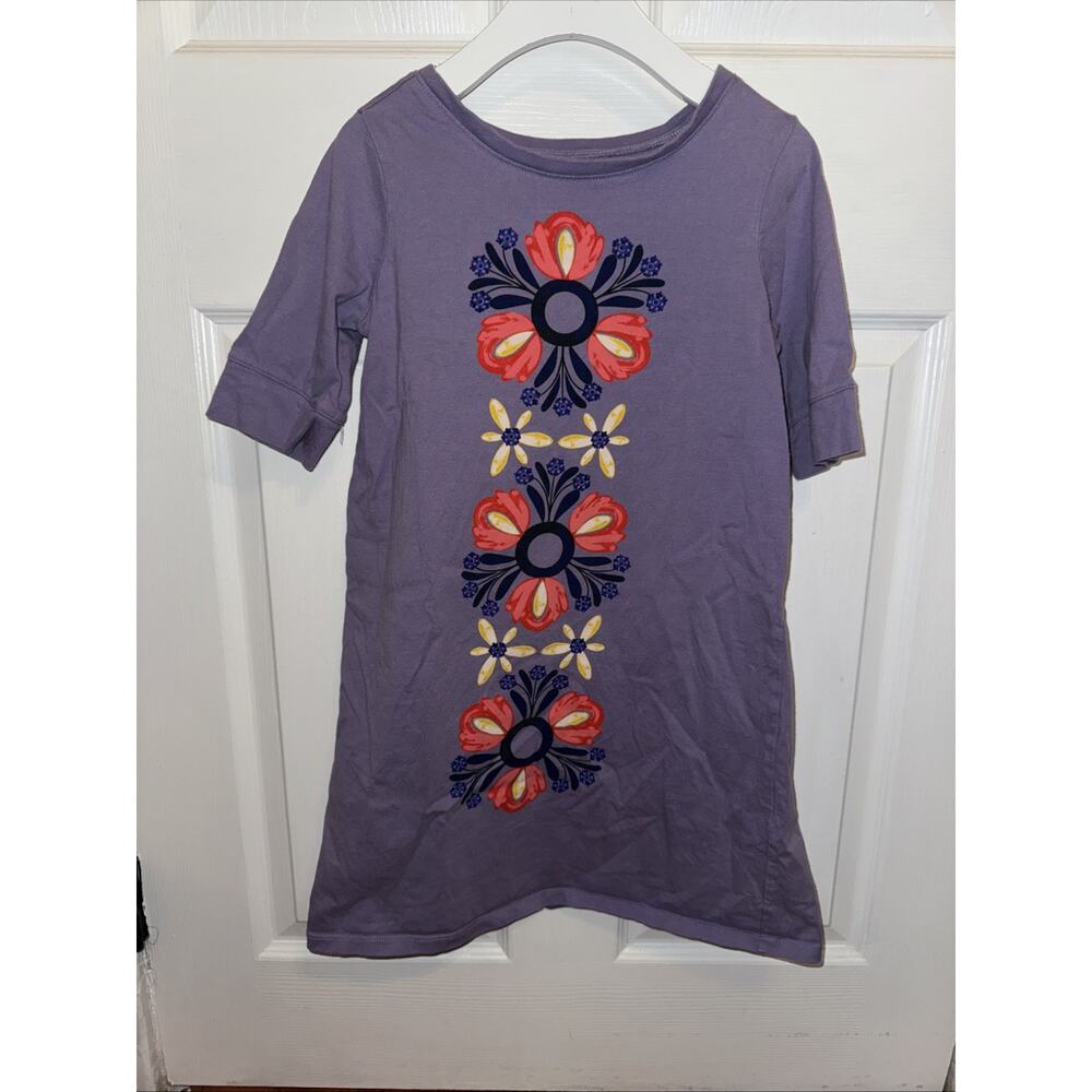Tea Collection Girls Purple Floral Graphic Dress Size 10
